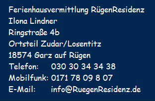 Impressum der Ferienhausvermittlung R�genresidenz